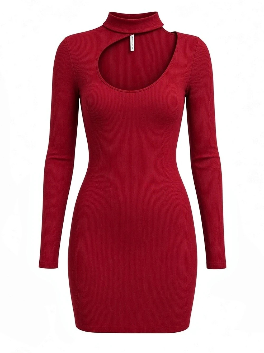 Red Ribbed Mini Dress